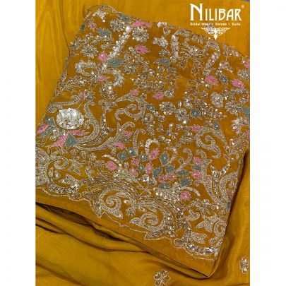 Mustard Crepe Unstitched Suit