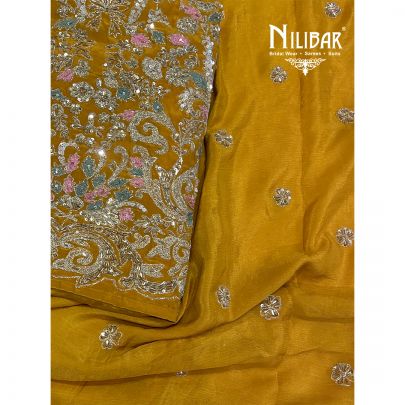 Mustard Crepe Unstitched Suit