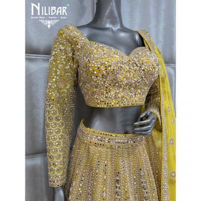 Apple Green Net Lehenga