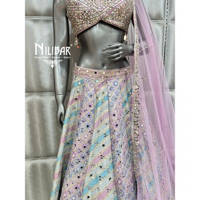 Pastel Multicolor Silk Lehenga