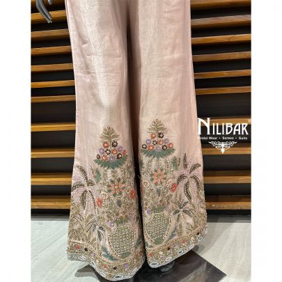 Pastel Pink Lamé Tissue Indo-Western Set
