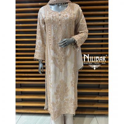 Silver Grey Lamé Silk Loose Pant Suit