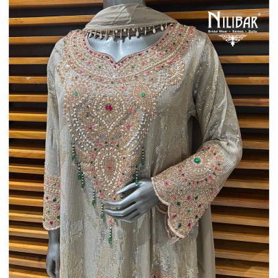 Powder Green Georgette Bell Bottoms Suit Set