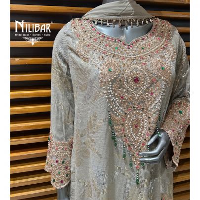 Powder Green Georgette Bell Bottoms Suit Set