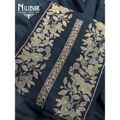 Moon Blue Mul Cotton Unstitched Suit