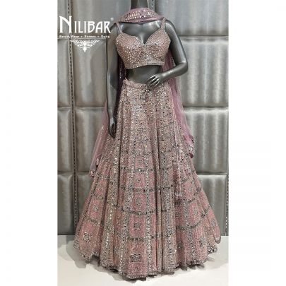 Lemonade Pink Net Lehenga With Net Dupatta