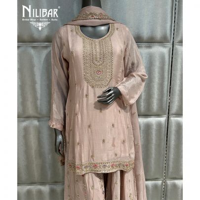 Blush Pink Chinon Palazzo Set