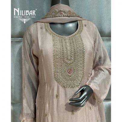 Blush Pink Chinon Palazzo Set