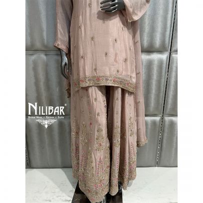 Blush Pink Chinon Palazzo Set