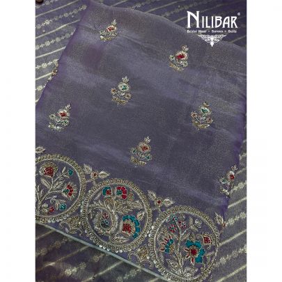 Mauve Lame Silk and Tissue Shirt and Bottom With Heavy Dupatta