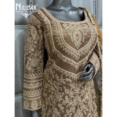 Copper Gold Lamé Silk Garara Suit