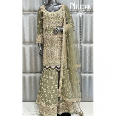 Tea Green Georgette Garara Suit