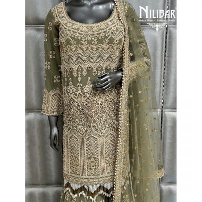 Tea Green Georgette Garara Suit