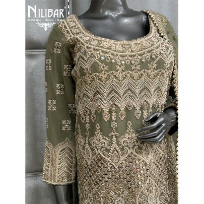 Tea Green Georgette Garara Suit