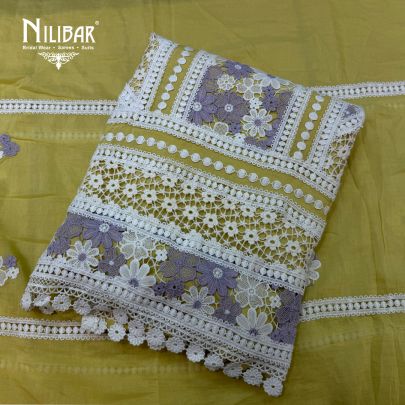 Lemon Mul Cotton Unstitched Suit