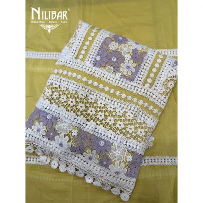 Lemon Mul Cotton Unstitched Suit