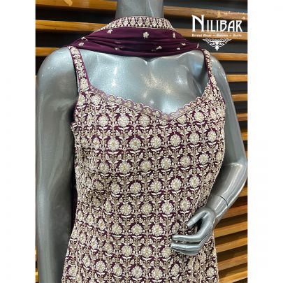 Wine Georgette Garara Suit Set
