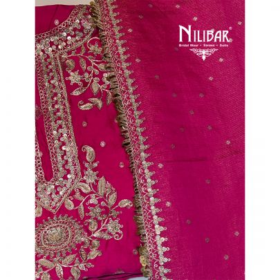 Magenta Silk Unstitched Suit