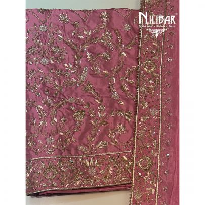 Baby Pink Silk Unstitched Suit