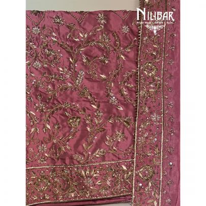 Baby Pink Silk Unstitched Suit