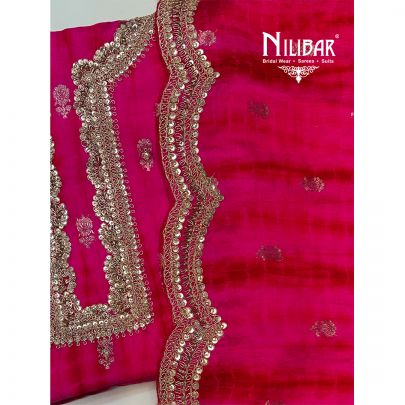 Bright Pink Silk Unstitched Suit