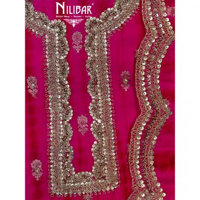 Bright Pink Silk Unstitched Suit