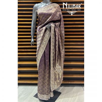 Jam Purple Silk Traditional Saree