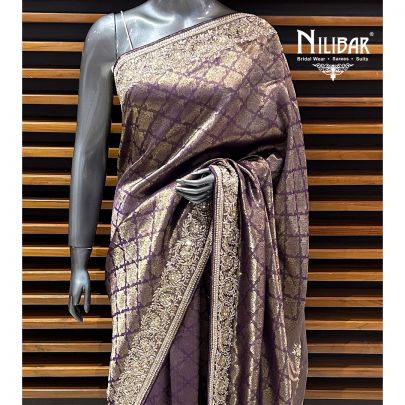 Jam Purple Silk Traditional Saree