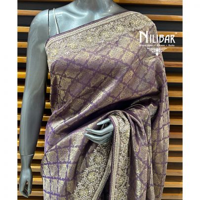 Jam Purple Silk Traditional Saree