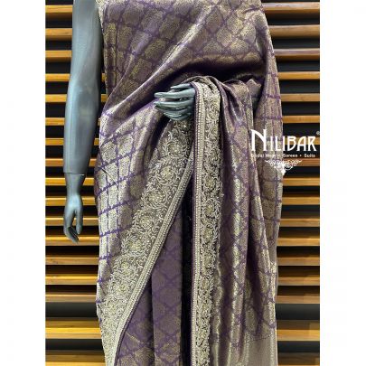Jam Purple Silk Traditional Saree