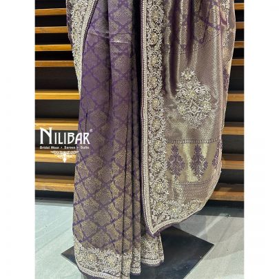 Jam Purple Silk Traditional Saree