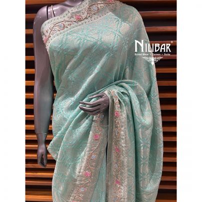 Seafoam Green Silk Traditional Saree