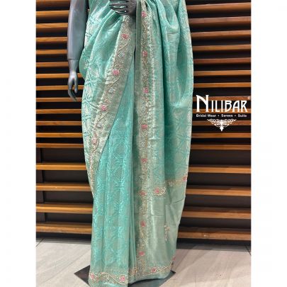 Seafoam Green Silk Traditional Saree
