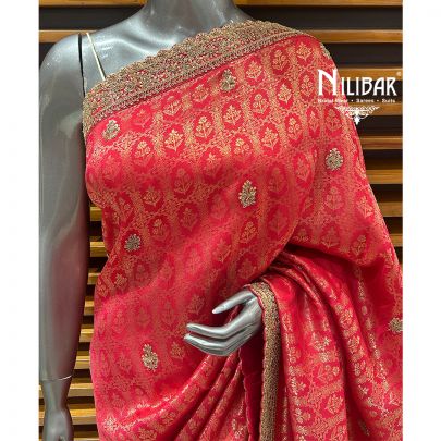 Carrot Silk Traditional Saree