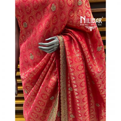Carrot Silk Traditional Saree