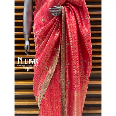 Carrot Silk Traditional Saree