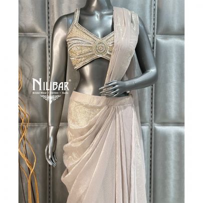 Mouse Draped Stitched Lycra Saree