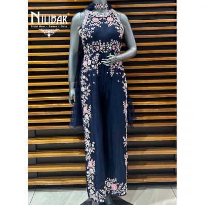 Midnight Blue Silk Jumpsuit
