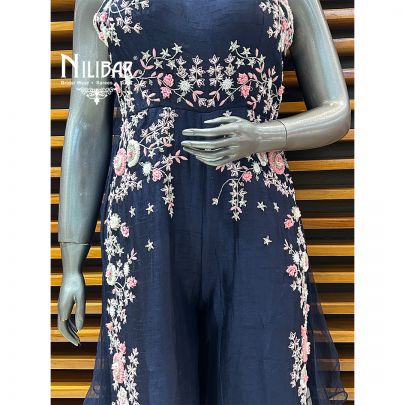 Midnight Blue Silk Jumpsuit
