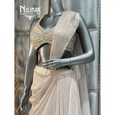 Mouse Draped Stitched Lycra Saree