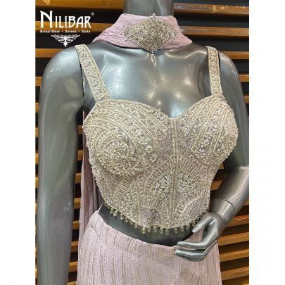 Lilac Net Crop With Palazzo