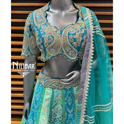 Blue Silk Lehenga