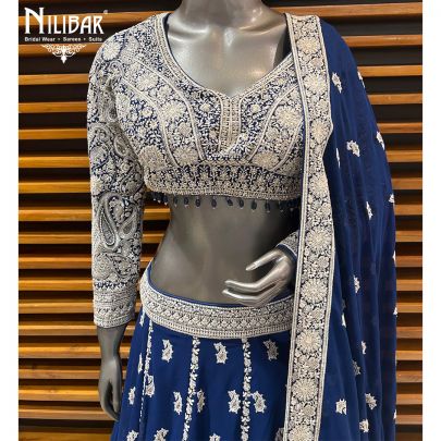 Blue Georgette Lehenga