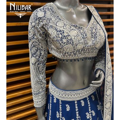 Blue Georgette Lehenga