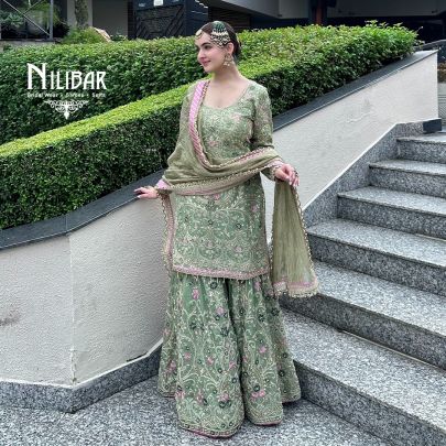 Light Green Organza Garara Suit