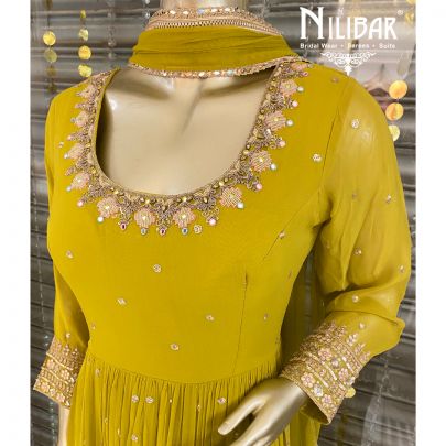 Venom Green Georgette Anarkali