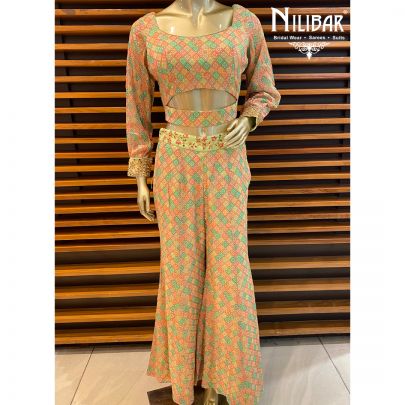 Orange Georgette Palazzo Set