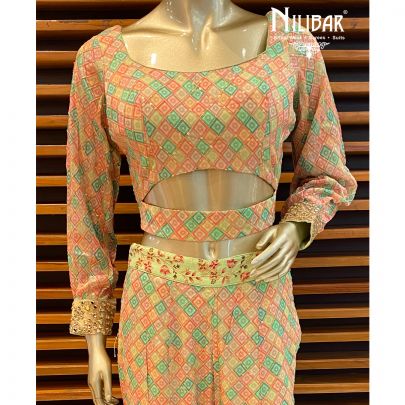 Orange Georgette Palazzo Set