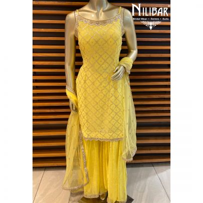 Banana Yellow Sharara Suit