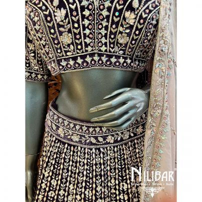 Purple Velvet Heavy Lehenga